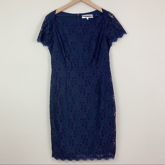 Diane Von Furstenberg Ainsley Blue Lace Dress - Picture 6 of 13